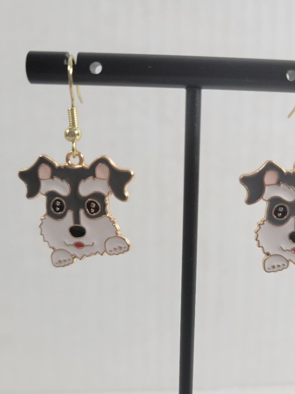 Schnauzer Dog Dangle Earrings Fish Hook Puppy Novelty Jewelry Pet Lover E39E